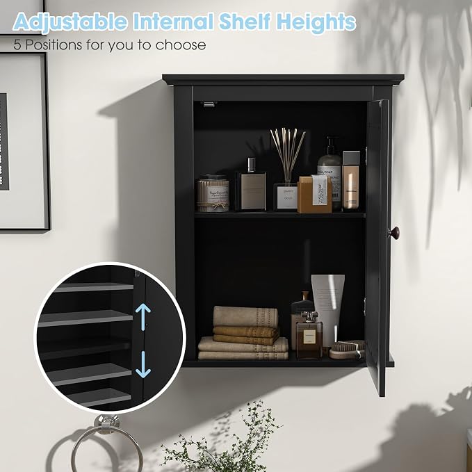 Safeplus Black Medicine Cabinet Wall Mounted - Image 6