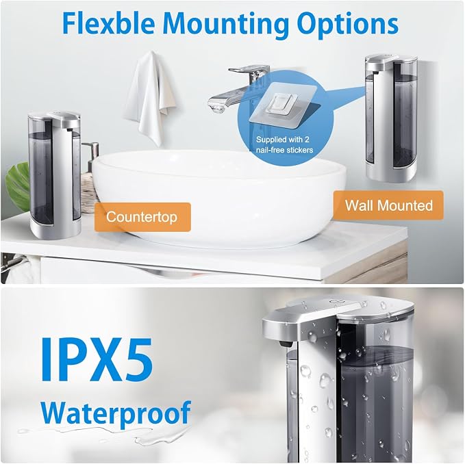 Automatic Liquid Soap Dispenser, Rechargeable, 17oz/500ml - Image 6