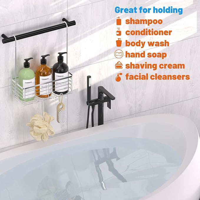 YUOROS Shower Caddy Hanging, Over the Door Shower Organizer Rack 304 Stainless - Image 7