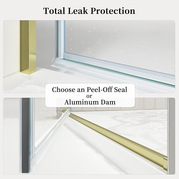 29.6-29.8" x 72"Frameless Hinged Shower Door, Single Swing Shower Panel - Image 6