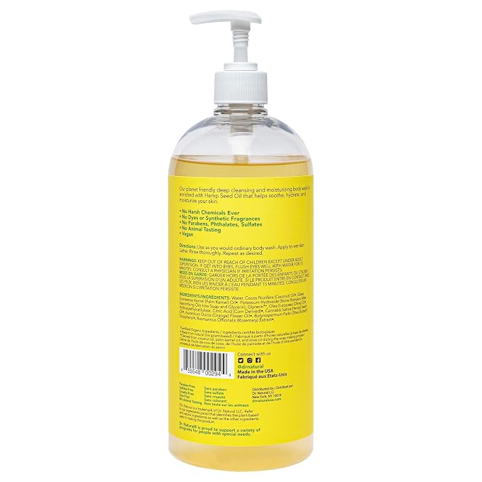 Dr. Natural Hemp Body Wash, 32 oz - Image 8
