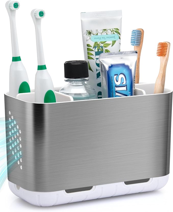 Toothbrush Holders for Bathroom Organizer Countertop, Detachable Anti-Slip by LAFARA