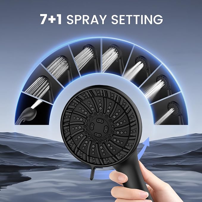 Filtered Shower Head with Handheld, High Pressure 8 Spray Showerhead with - Image 4