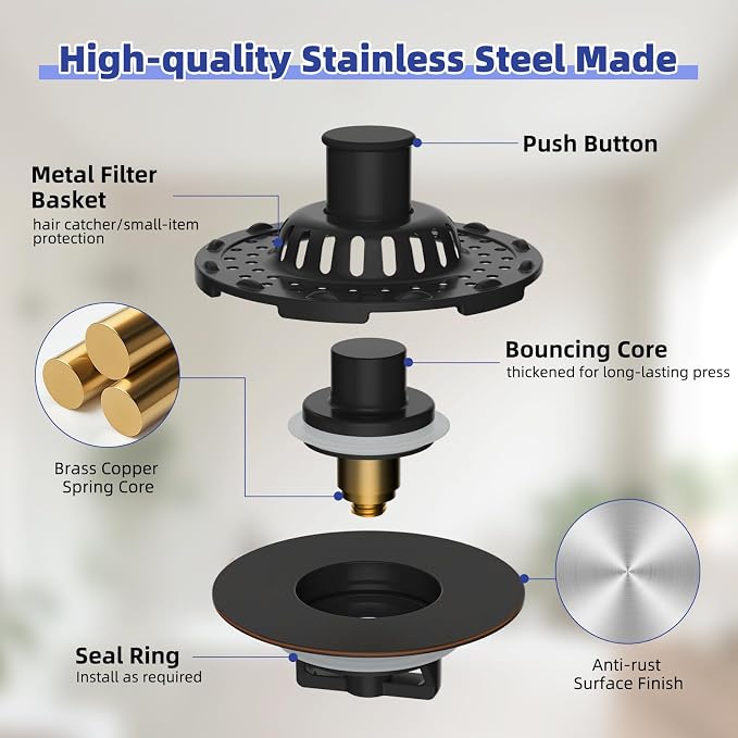 Metal 2 Pack Bathtub Drain Stopper - Image 8