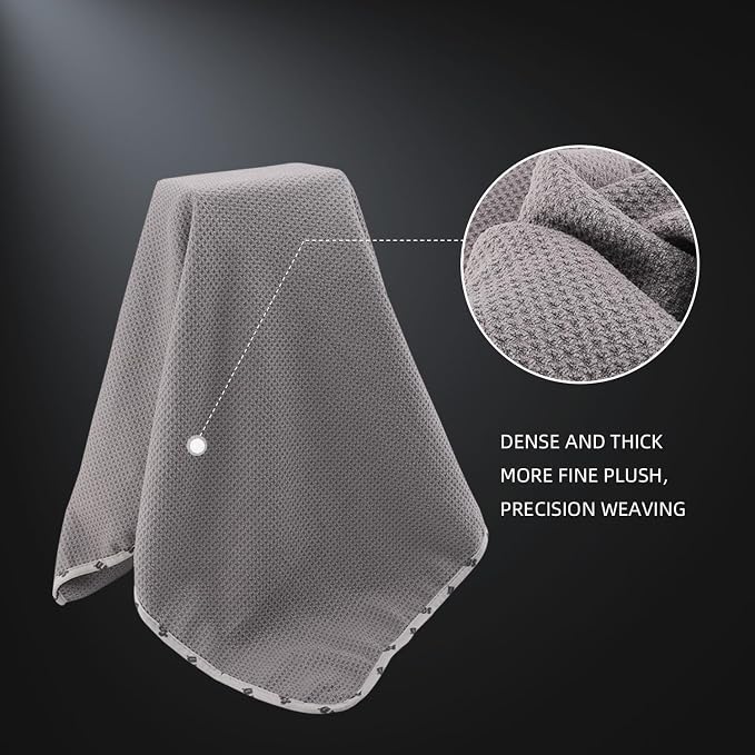 SPTA Microfiber Drying Towel, Waffle-Weave Highly Absorbent, Scratch Free - Image 4