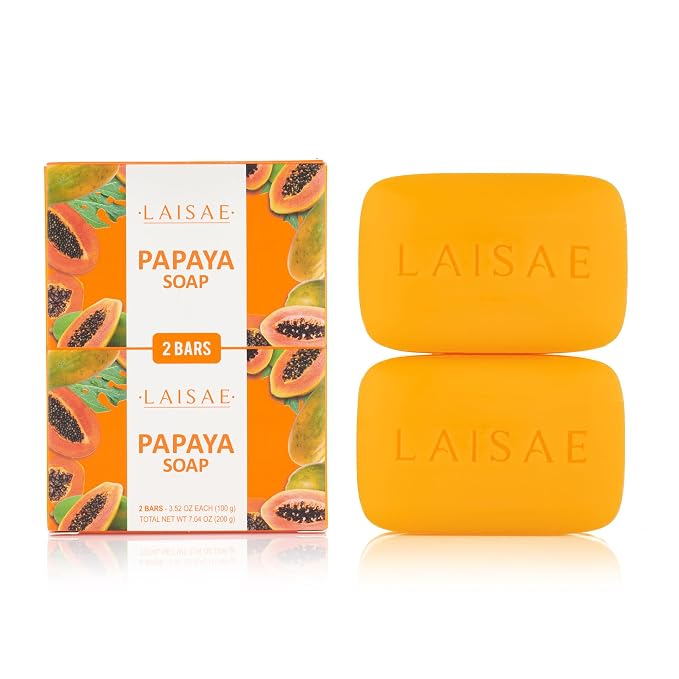 Papaya Exfoliating Soap, Hydrating Face Moisturizer by LAISAE