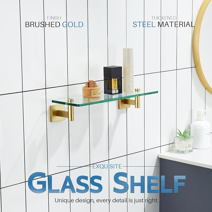 KOKOSIRI Wall Shelves Floating Shelf 16'' Stainless Steel Bathroom Hardware - Image 3