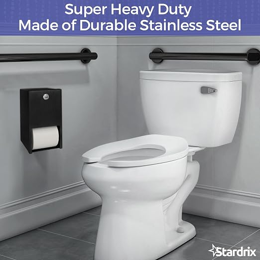 Matte Black 2 Roll Stainless Steel Commercial Toilet Paper Dispenser, Heavy - Image 2