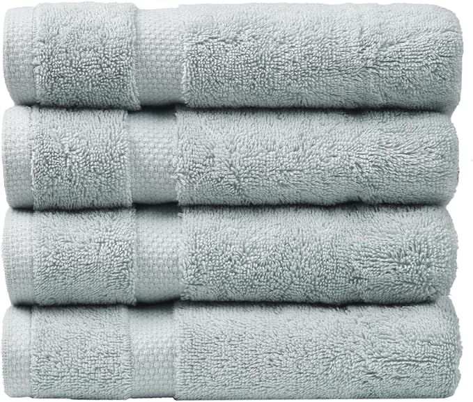 SOFE H&L | Olea Luxury Turkish Cotton Hand Towels Set of 4 Light Blue | Premium by SOFEHomeLiving