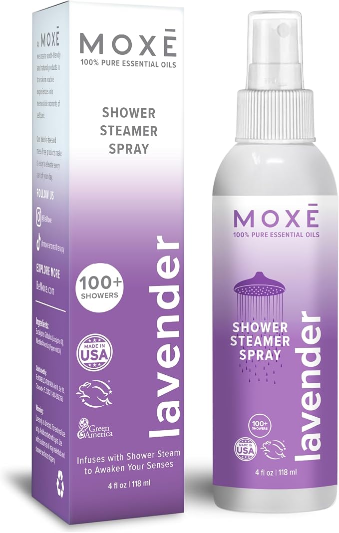 MOXE Shower Mist, Spa Steam Spray, Certified Natural Essential Oils, by MOXE