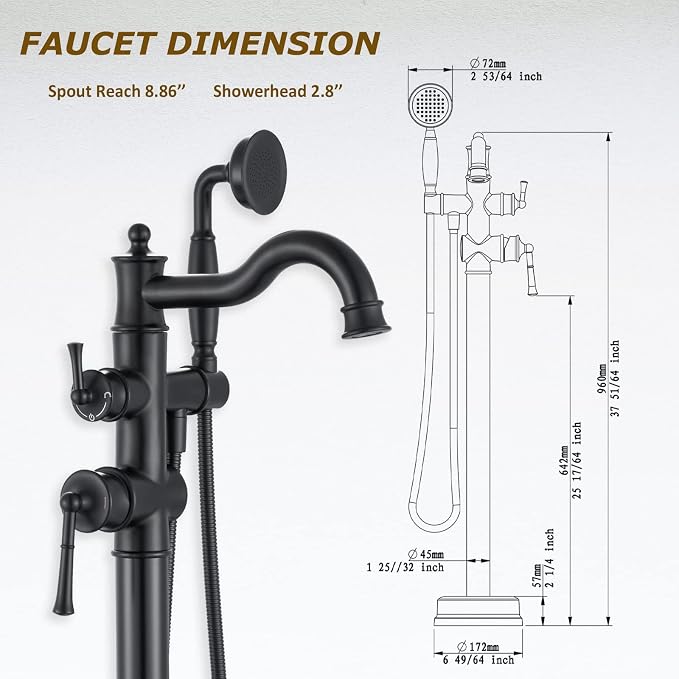 Freestanding Floor Mount Tub Filler - Image 4