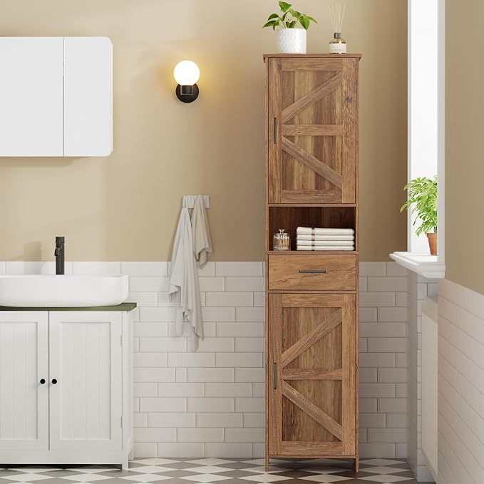Homhedy 67" H Tall Bathroom Storage Cabinet - Image 8