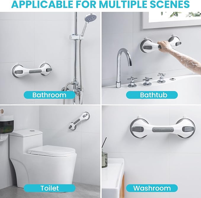 TAILI Shower Grab Bar, 2 Pack 12 Inch Suction Grab Bars - Image 7