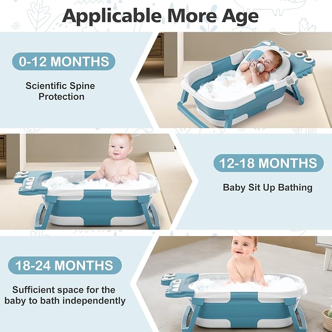 Collapsible Baby Bathtub for Newborn, Foldable Baby Bath Tub - Image 3