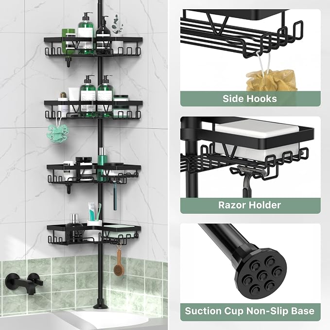 Corner Shower Caddy Tension Pole - Image 5