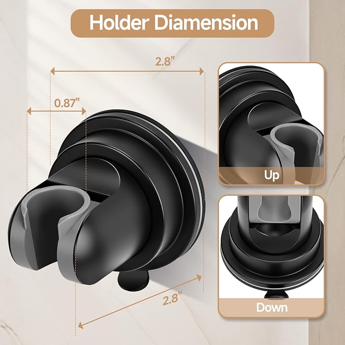 Shower Head Holder Suction, Adjustable Shower Head Holder Removable Suction Cup - Image 4