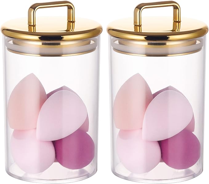 2 Pack 24 oz Medium Acrylic Storage Apothecary Jar by YUEJUM