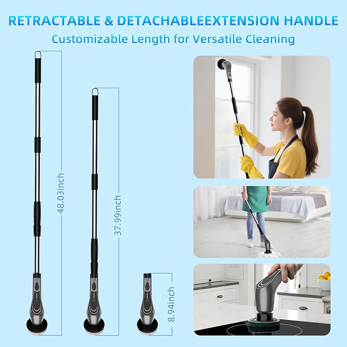 Gray Electric Spin Scrubber, Cordless Spin Scrubber - Image 5