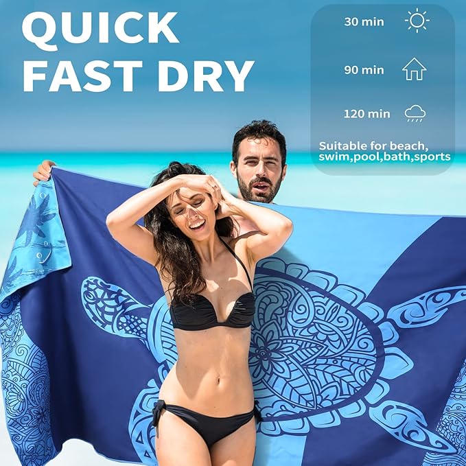6 Pack Lightweight Thin Beach Towel Oversized 71"x32" Big Extra Large - Image 3