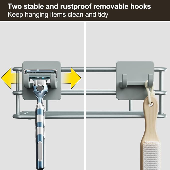 Orimade Adjustable Anti-Slip Shower Caddy Over Shower Head, Rustproof Bathroom - Image 7