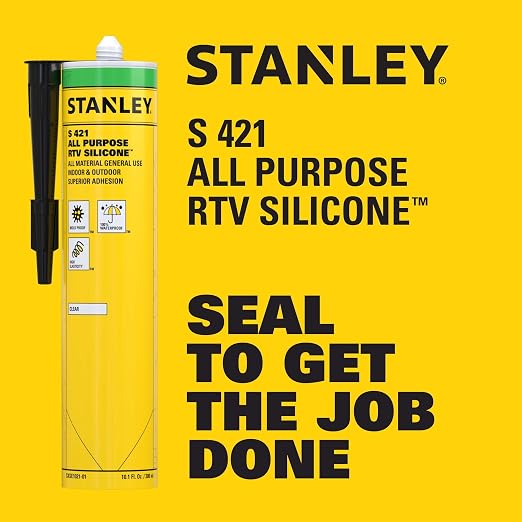 Stanley S421 All-Purpose RTV Silicone Sealant – 100% Waterproof Brown Caulk | - Image 2