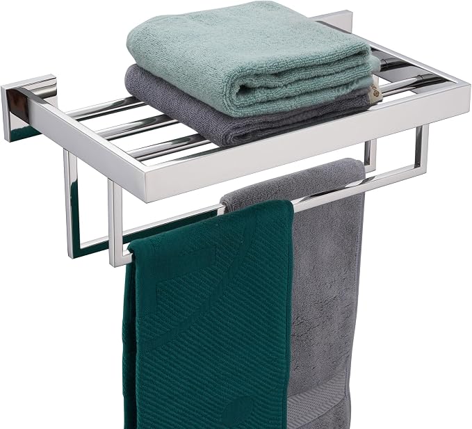 KOKOSIRI Bathroom Towel Shelf 16'' Chrome Towel Rack by KOKOSIRI