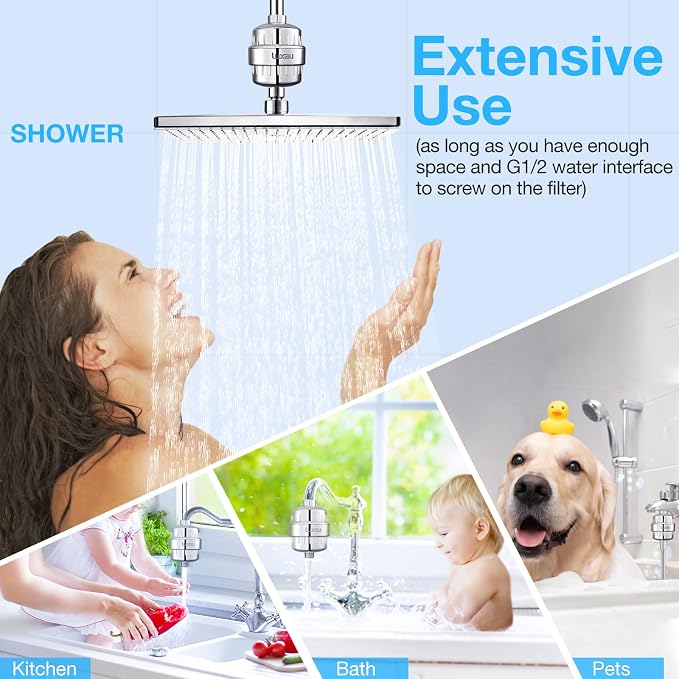 Heavy Duty Shower Filter, Chlorine Hard Water Filter Softener Purifier - Image 6