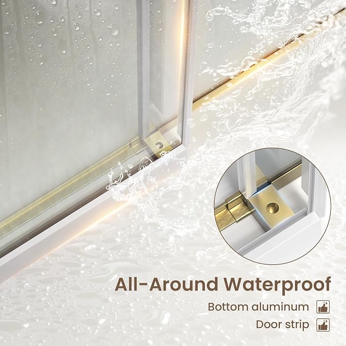 Bathbliss Glass Shower Door 56"-60" Wx60 H, Frameless Sliding Glass Door - Image 3