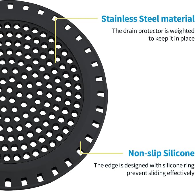 Shower Drain Hair Catcher, Shower Drain Cover Bathtub Drain Strainers Weighted - Image 5