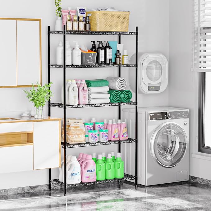 Whitmor 5-Wire Shelving Unit, Metal Storage Shelves, Durable Heavy Duty Shelf - Image 2