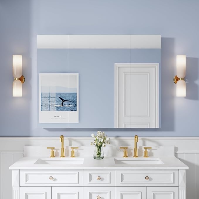 WELLFOR 48" x 36" Bathroom Medicine Cabinet - Image 10