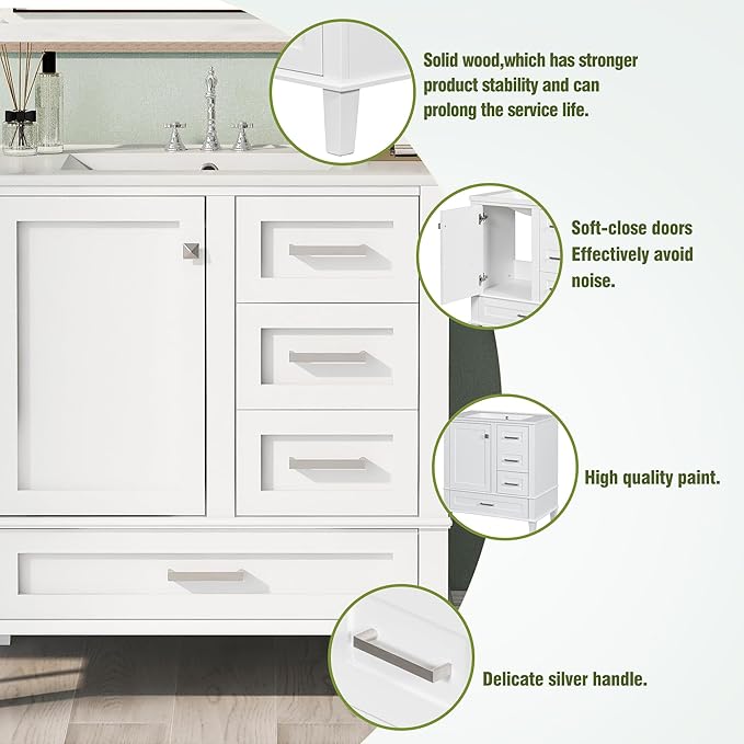 Bathroom Vanity Cabinet Sink 30”, Single Sink Top Combo Set - Image 4