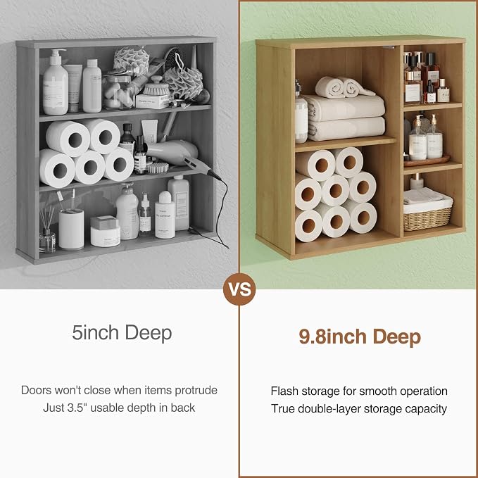 Fluted Bathroom Wall Cabinet, Small Medicine Wall Cabinet - Image 5