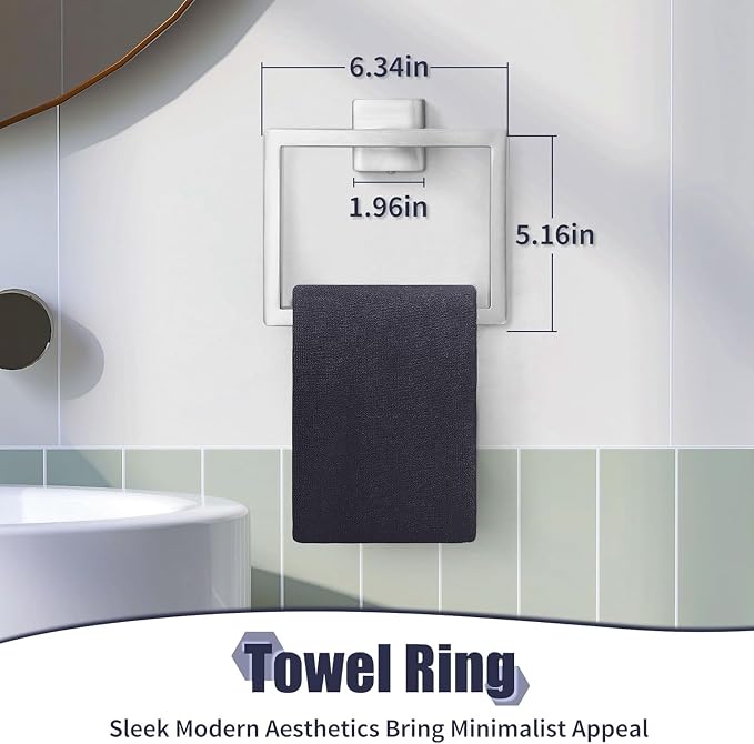 16 in Matte Bathroom Accessories Set, Bath Towel Bar Set, Stainless Steel - Image 6