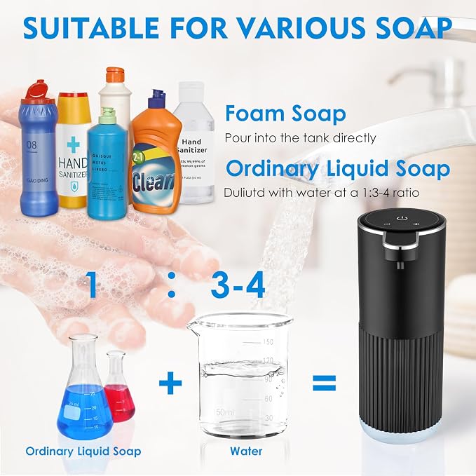 Automatic Foaming Soap Dispenser, 4-Level Adjustable Electric Foam Hand Soap - Image 4