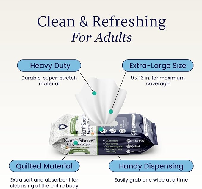 NorthShore Supreme Heavy-Duty Quilted Wipes, 9 x 13 in., 50 ct - Image 3