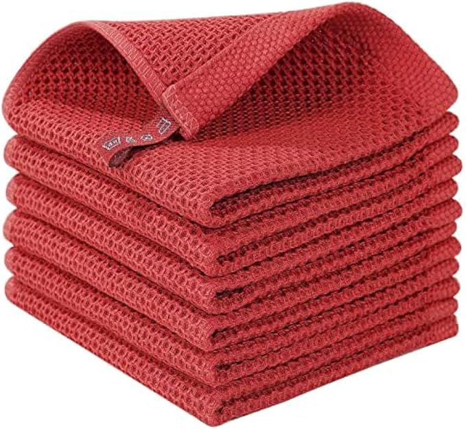 Homaxy 100% Cotton Waffle Weave Kitchen Dish Cloths, Ultra Soft Absorbent Quick by Homaxy