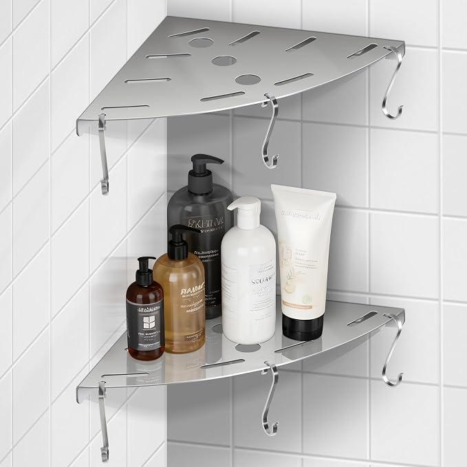 XIHLZYEH Corner Shower Shelves, 2 Pack 304 Stainless Steel Shower Shelf by Unknown