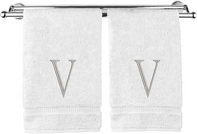 Monogrammed Hand Towel, Personalized Initial Gift, Extra Absorbent 100% Turkish by BareCotton