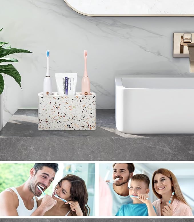 Luxspire Electric Toothbrush Holder, 3 Slots Large Toothbrush Toothpaste Stand - Image 6