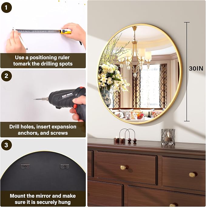 30 Inch Round Mirror - Image 7