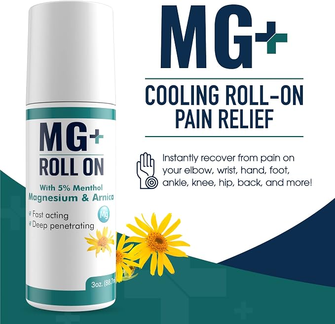MARS WELLNESS MG+ Cooling Roll on Pain Relief – Fast Acting Arnica Roll on 5% - Image 2