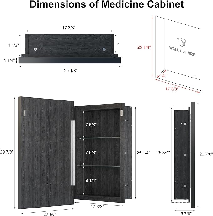 Recessed LED Medicine Cabinet - Image 2