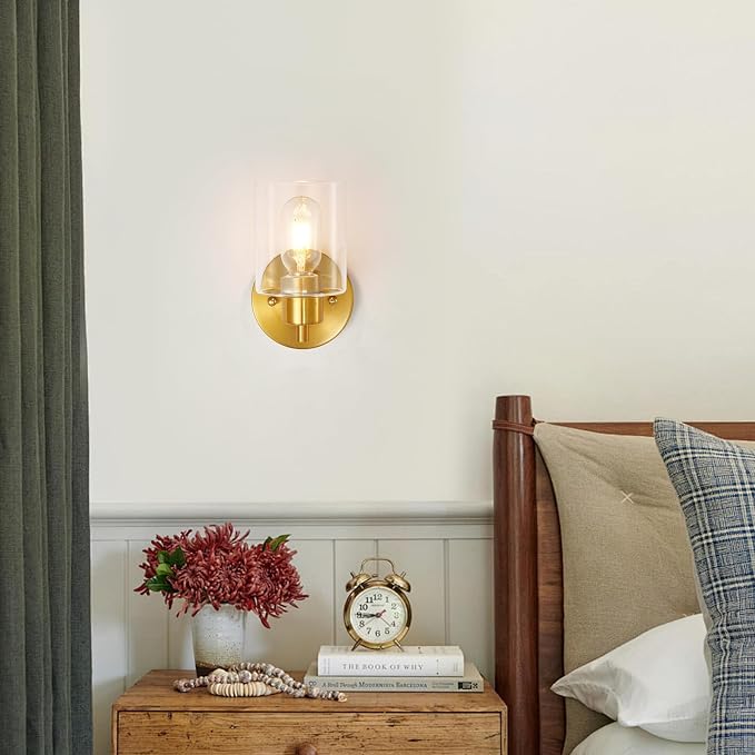1-Light Wall Sconce Gold, Vanity Light, Wall Mount Bathroom Mirror Fixtures - Image 5