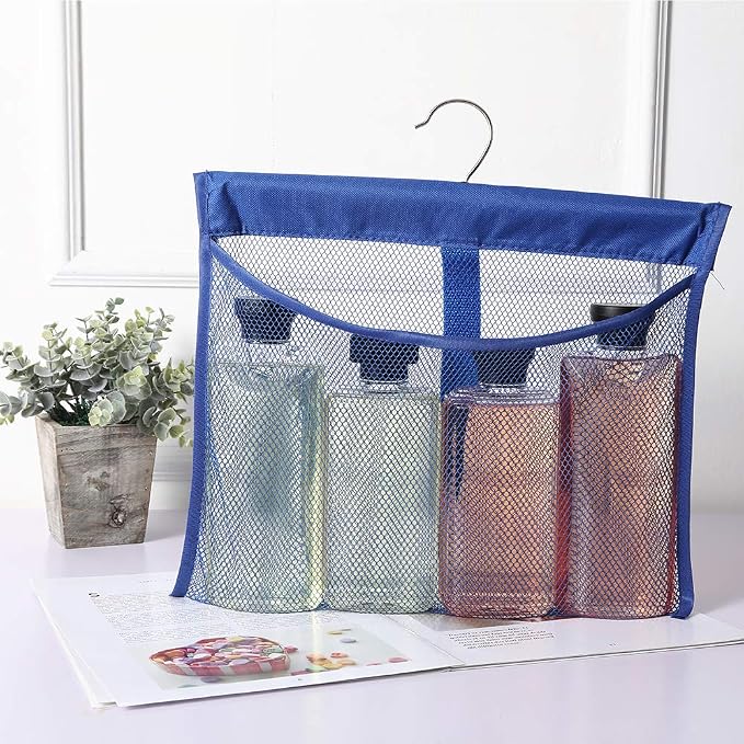 Portable Mesh Pocket with Rotatable Hanger, Quick Dry Serial Type Bath Storage - Image 3