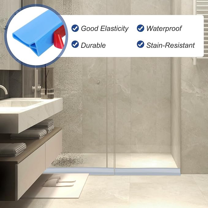 PATIKIL 2" Collapsible Shower Threshold Water Barrier, 78 Inch Self Adhesive - Image 5
