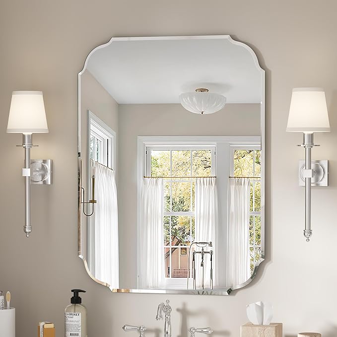 Silver Wall Mirror-Beveled Edge Frameless Mirror by GOAND