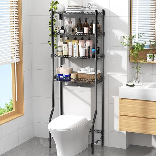 EAGMAK 4 Tier Over The Toilet Storage Rack, Bathroom Organizers and Storage by Eagmak