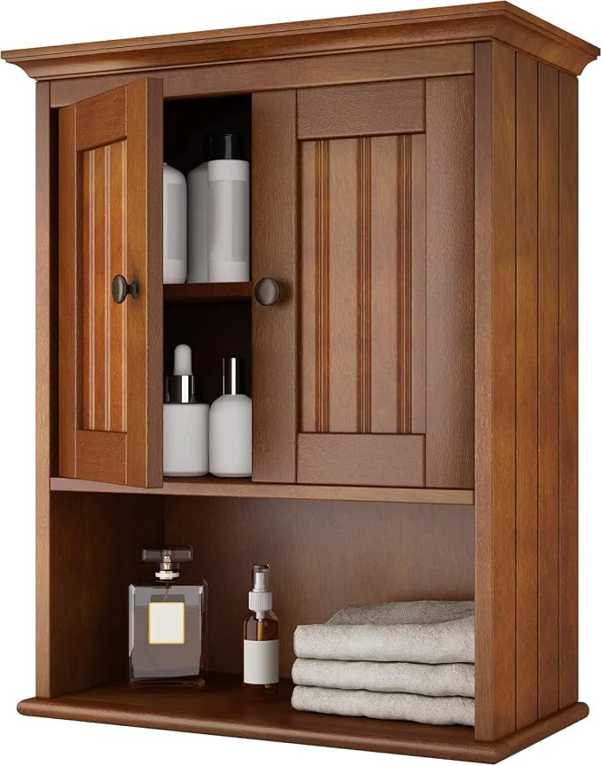 Treocho Wood Wall Cabinet, Bathroom Medicine Cabinet Storage by Treocho