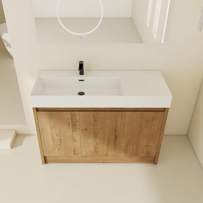 48 inch Bathroom Vanity with Sink, Single Resin Sink Bathroom Cabinet, Modern - Image 7